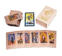 Witchy Cauldron Rose Gold Tarot Cards with Guide Book, Waterproof Wrinkle Resistant Foil Tarot Deck for Beginners Includes Chakras