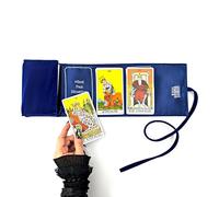 Witchy Cauldron Tarot Wrap and Pouch - Satin Tarot Storage and Spread Pattern Holder(Royal blue)