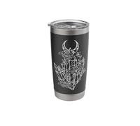 Witchy Crystals with Goth Moth Flowers with Crescent Moon Stainless Steel Insulated Tumbler