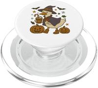 Witchy Duck with Pumpkin and Coffee Halloween Design PopSockets PopGrip for MagSafe