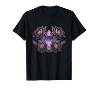 Witchy Floral Amethyst Crystal Moon Ritual T-Shirt