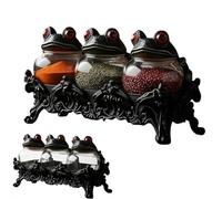 Witchy Frog Apothecary Spice Jars, 2026 New Gothic Food Storage Containers, with Frog Lids, Unique Witch Spice Jars, Kitchen Storage for Spices, Herbs, Tea, Salts, Fun Home Decor