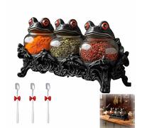 Witchy Frog Apothecary Spice Jars, 2026 New Handcrafted Gothic Food Storage Containers with Frog Lids, ehoSpice Container Spell Jars,for Spices, Herbs, Tea, Salts, Fun Home Decor