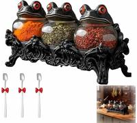 Witchy Frog Apothecary Spice Jars, 2026 New Handcrafted Gothic Food Storage Containers with Lids, Owl Spice Container Spell Jars,for Spices, Herbs, Tea, Salts, Fun Home Decor (Frog)