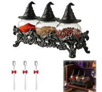 Witchy Frog Apothecary Spice Jars, 2026 New Handcrafted Gothic Food Storage Containers with Lids, Owl Spice Container Spell Jars,for Spices, Herbs, Tea, Salts, Fun Home Decor (Witch Hat)