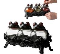 Witchy Frog Apothecary Spice Jars, 3 Pc Witchy Frog Apothecary Seasoning Jars, Gothic Food Storage Containers with Fro-g Lids, Unique Spice Jar,Kitchen Storage for Spices,Herbs,Tea,Salts, Home Decor