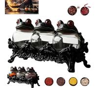 Witchy Frog Apothecary Spice Jars - Gothic Food Storage Containers, 3 Pc Witchy Frog Seasoning Jars,Unique Witch Spice Jars, Kitchen Storage for Spices, Herbs, Tea, Salts, Fun Ho-me Decor