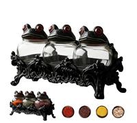 Witchy Frog Apothecary Spice Jars,Set of 3 Gothic Food Storage Containers with Frog Lids,Unique Witch Spice Jars,Kitchen Storage for Spices, Herbs, Tea, Salts