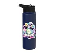 Witchy Frog with Hat and Potion Bottles Stainless Steel Insulated Water Bottle