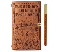 Witchy Gifts for Women Plant Lovers, Plant Lady, Gardeners, Cool & Unique Garden Leather Journal Notebook with Pen and Pen clip 7.87 x 4.7 Cover, 4 x 7.5 Pages (Inches) - Tarot