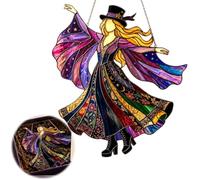 Witchy Gifts For Women Suncatcher, Stained Glass Suncatcher For Windows With Rainbow Light Effects, Gothic Home Decor For Living Spaces, Handmade Witchy Decor, 15 Cm