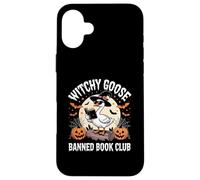 Witchy Goose Halloween Banned Book Club Reading Case for iPhone 16 Plus