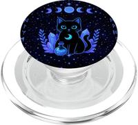 Witchy Gothic Black Dark Magic Cat Moon Phases Tarot Art PopSockets PopGrip for MagSafe