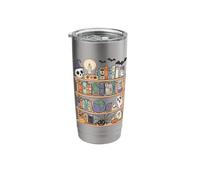 Witchy Halloween Bookshelf - Cute Spooky Spell Book Stainless Steel Insulated Tumbler