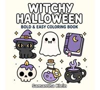 Witchy Halloween - Cozy Bold & Easy Coloring Book for Kids and Adults: 40 Spooky Designs for Relaxation