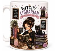 Witchy Librarian Books Spells Tea Magic Ceramic Gift Mug