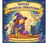 Witchy Magical Creatures Fantasy & Enchanted Coloring Book: Mystical Animals, Mythical Companions, Crystals, Potions, Rituals, Witchcraft and ... Relaxation, Stress Relief and Mindfulness