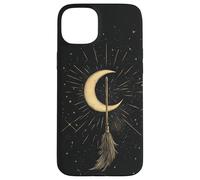 Witchy Magical Crescent Stars - Halloween Flying Witch Broom Case for iPhone 15 Plus