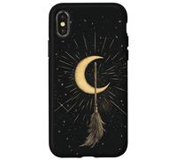 Witchy Magical Crescent Stars - Halloween Flying Witch Broom Case for iPhone X/XS