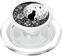 Witchy Moon Black Cat PopSockets PopGrip for MagSafe