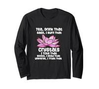 Witchy Reader Mystic Joke Crystals Tea Manifesting Spiritual Long Sleeve T-Shirt