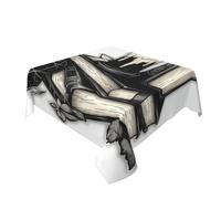Witchy Spell Books And Candle Gothic Table Cloth Washable Dinng Table Covers Decorative For Kitchen 60" X 60"