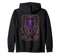 Witchy Tarot Octopus Moon Phase Zip Hoodie