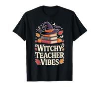 Witchy Teacher Vibes Funny Halloween Teacher T-Shirt