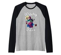 Witchy Vibes - Finnish Easter Witch on a Broomstick Raglan Baseball Tee
