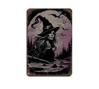 Witchy Witch House Dark Academia Retro Poster Metal Tin Sign Chic Art Retro Iron Painting Bar People Cave Cafe Family Garage Poster Wall Decoration 8x12inch(20x30cm)