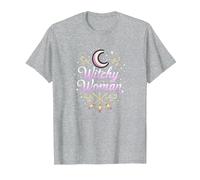 Witchy Woman: Mystic Moon and Broom Enchantment T-Shirt, Men, Heather Grey, 4XL