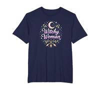Witchy Woman: Mystic Moon and Broom Enchantment T-Shirt, Men's Big and Tall, Navy, 4X Tall
