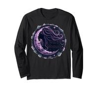 Witchy Woman Mystical Moon Goddess for Wiccan Lovers Long Sleeve T-Shirt, Adult Unisex, Black, L
