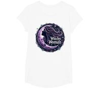 Witchy Woman Mystical Moon Goddess for Wiccan Lovers T-Shirt, Girls, White, Small