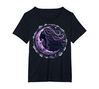 Witchy Woman Mystical Moon Goddess for Wiccan Lovers T-Shirt, Women's Plus, Black, 4X