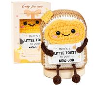 WITCOLOR New Job Gift - Handmade Crochet Toast, Motivational Desk Accessory | Heartfelt thoughtful gift for a new career start, a job promotion, or celebrating a coworker's farewell and next steps.