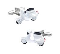 Wite/Yellow Motorcycle Motor Bike Cufflink Coating Motorbike Cuff Links Men's Accessory