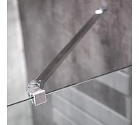 WITEN&NOCK Stabilising Bar for Shower Screens 70 cm Shower Cubicles Glass Rods 6 mm 8 mm 10 mm Rotatable Holding Rail Glass Wall Stabilisation Bracket Stainless Steel Square Chrome Look