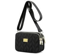 WITERY Small Crossboby Purse for Women - Waterproof Nylon Crossbody Phone Purse Shoulder Bag with Adjustable Strap, Black