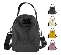 WITERY Small Crossbody Bags for Women Waterproof Nylon Sling Bag for Men with Water Bottle Holder Shoulder Purse Handbag, Black