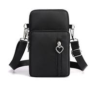 WITERY Waterproof Nylon Cute Crossbody Cell Phone Purse Smartphone Wallet Bag for Women, Black 1, 20X10X4cm
