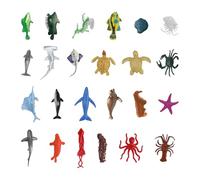 Witeup Mini Sea Creatures Toys for Children - 7 Piece Set of Animals Under the Sea Figures, Plastic Fish, Shark - Educational Bath Toy Ocean Animals Set