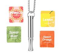 Witfoam Breathing Necklace with Resistance - Breathing Necklace for Anxiety Relief, Fruit-Flavoured Filters & Aromatic Essential Oils, Stress Relief & Mindfulness Support, Silver Stainless Steel