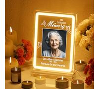 witfox Custom Memorial Picture Frame Night Light in Loving Memory Loved One Mom Dad Family Condolence Remembrance Loss Sympathy Bereavement Memorial Gift