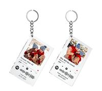witfox Custom Spotify Keychain Customized Acrylic Music Song Key Ring Personalized Photo Keychains Gifts for Lover (2 Pack)