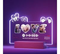 witfox Custom Spotify Plaque Anniversary Valentines Day Gifts for Him Her - LOVE Spotify Picture Frame Song Plaque Personalised Photo Gifts for Girlfriend Boyfriend - Customised Gifts for Couple