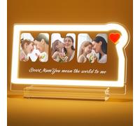 witfox Customised Mother's Day Gift for Mother - Personalised Acrylic Plaque with Photo Acrylic Plaque - Birthday Gift for Mum, Memorial Gift for Mum from Daughter and Son