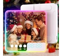 witfox Personalised Christmas Magnet for Refrigerator - Custom Music Fridge Magnet with LED Glow & Digital Clock - Spotify Plaque with Photo - Unique Xmas Song Gift for Couples, Family, Music Lovers