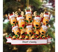 witfox Personalised Christmas Ornaments with 2/3/4/5/6/7/8 Family Names - 2024 Resin personalised hand-painted christmas tree decorations baubles for Family, Partners, Friends 8