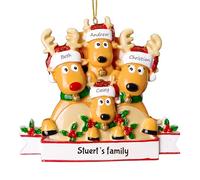 witfox Personalised Christmas Ornaments with 2/3/4/5/6/7/8 Family Names - 2024 Resin personalised hand-painted christmas tree decorations baubles for Family, Partners, Friends 4